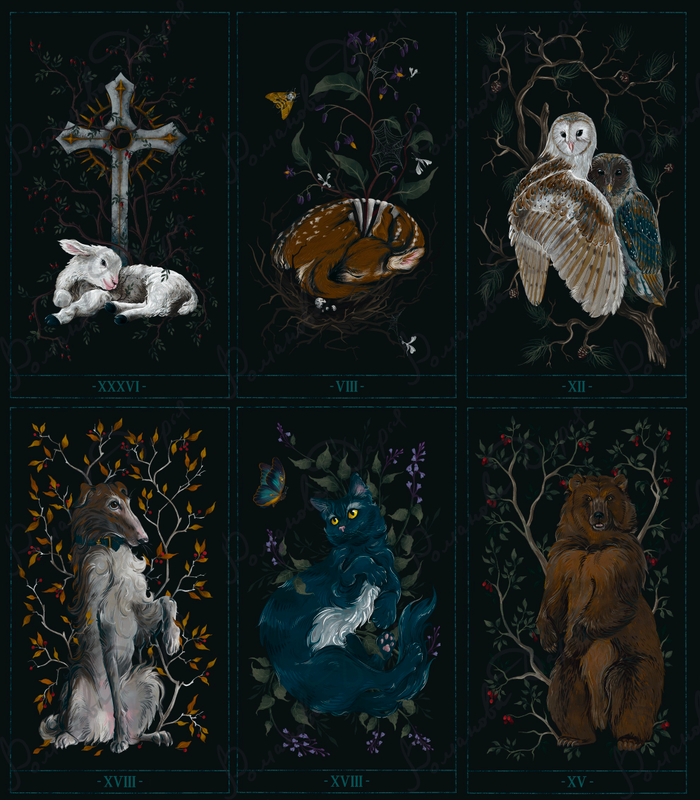 Иллюстрации для колоды карт таро Ленорман