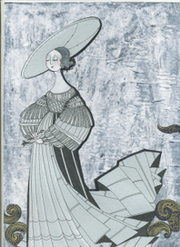 эскиз куклы к сказке "Синяя борода"