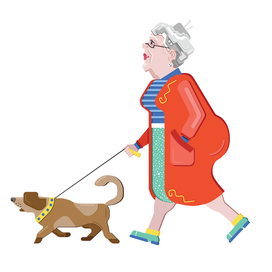 пожилая дама с собачкой