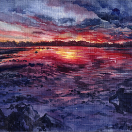 Закат на Белом море