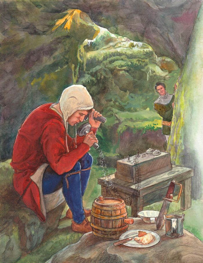 Иллюстрация к роману М. Твена "Янки при дворе короля Артура"