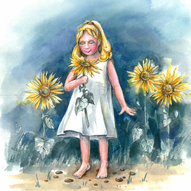 Девочка с подсолнухом