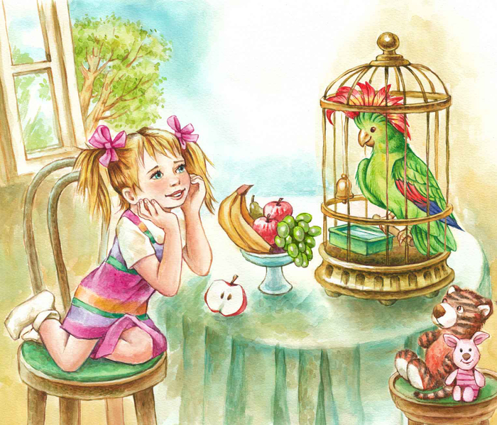 Попугай. К детскому стихотворению