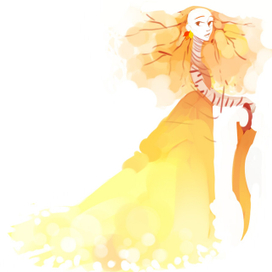 Осенняя берёза в образе дамы