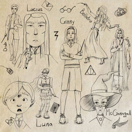 Скетчинг персонажей вселенной Гарри Поттера