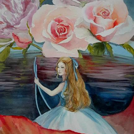 Дюймовочка. Часть 3. ... она плавала в лепестке по воде в блюдце...