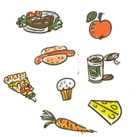 Иллюстрации по теме "Еда" для учебника по испанскому