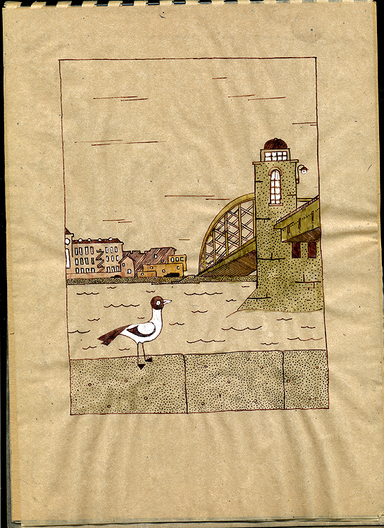 птица и мост