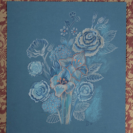 Букет гладиолусов и гортензий