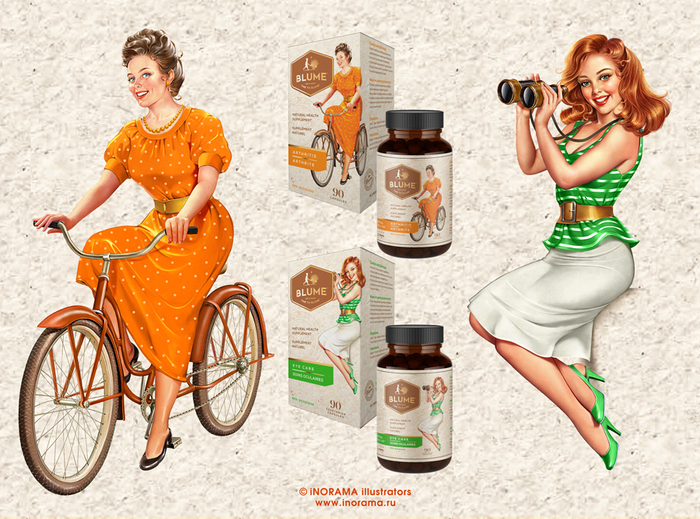 Иллюстрация на упаковку медицинского препарата.