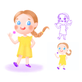 Счастливая девочка с леденцом