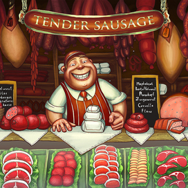 Meat shop background