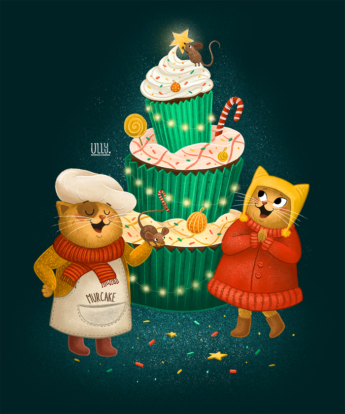 Новогодняя ёлка из капкейков