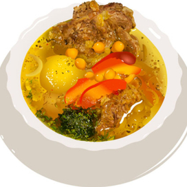 Тарелка супа. векторная графика по фото