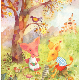 Пикник с котенком на опушке леса. Италия, Баярдо.