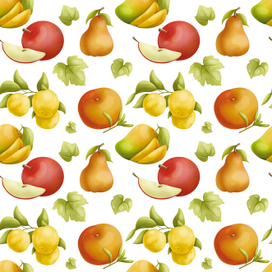 Бесшовный паттерн "Фрукты"