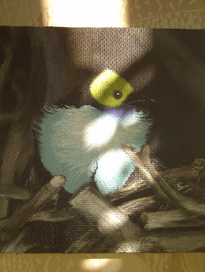 птичка цветок