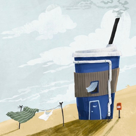 Открытка со стаканом для кофейни Brewsell