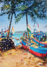Сасандра. Рыбацкие лодки на берегу