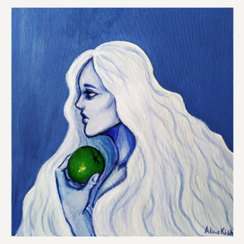 Девушка и яблоко