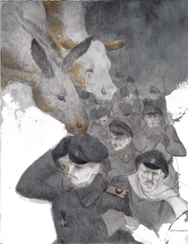 Ему заменяли овчинную шубу ослиные губы и ноздри вола 