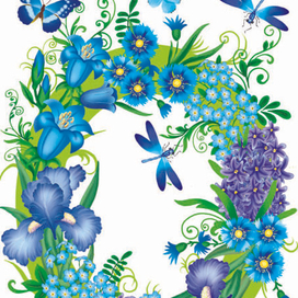 синие цветы