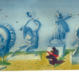 Пан клякса у памятников вождям.