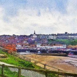 Postcard. Whitby. View from Henrietta Street. Yorkshire series. Открытка Витби, вид с Генриетта стрит. Йоркширская серия