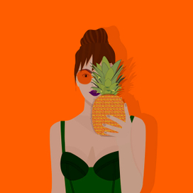 Девушка с ананасом
