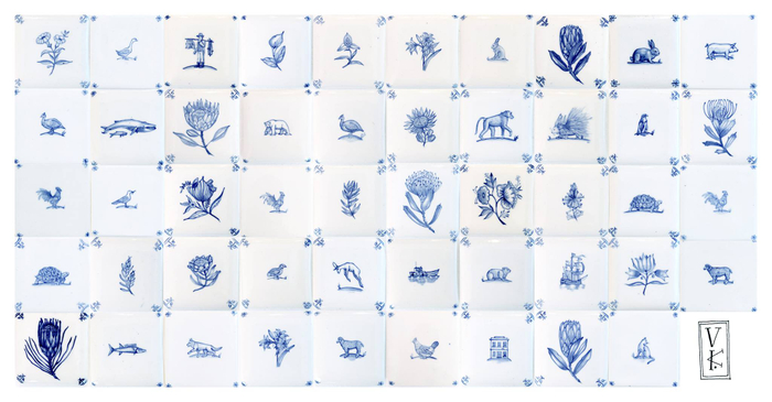 Серия изразцов ручной росписи