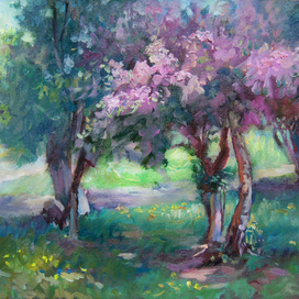 Дикая яблоня. Этюд