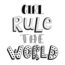 Леттеринг "Girl rule the world"