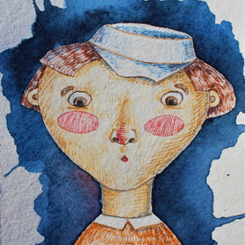 Мальчик на голубом фоне