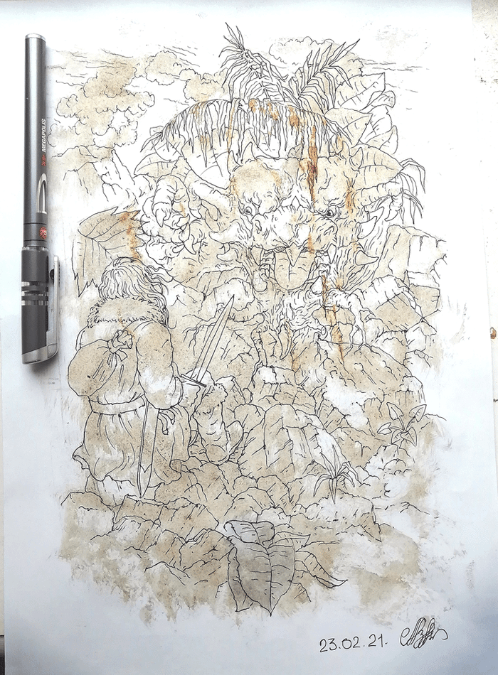 Встреча с оракулом..- рис. из пятна...