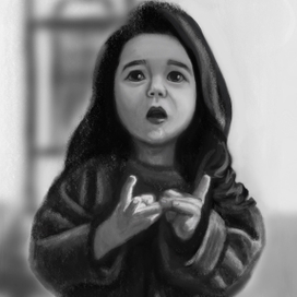 Девочка ч/б