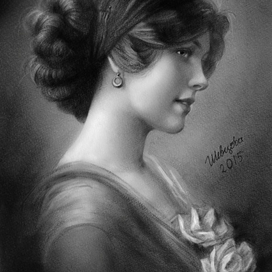 Девушка с шелковыми розами.