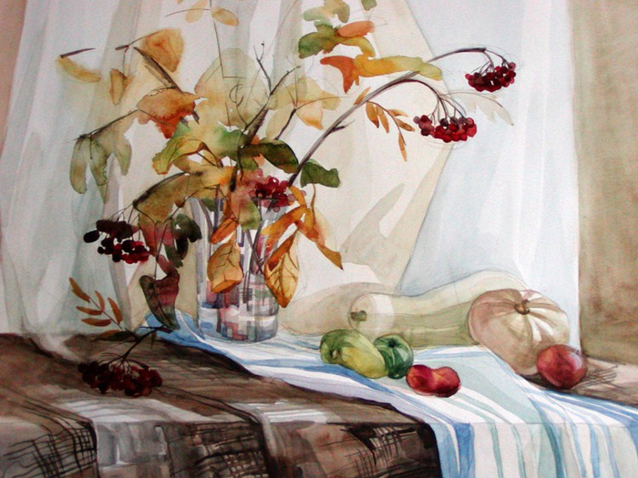 Натюрморт с рябиной