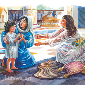 Маленький Моисей у царицы.