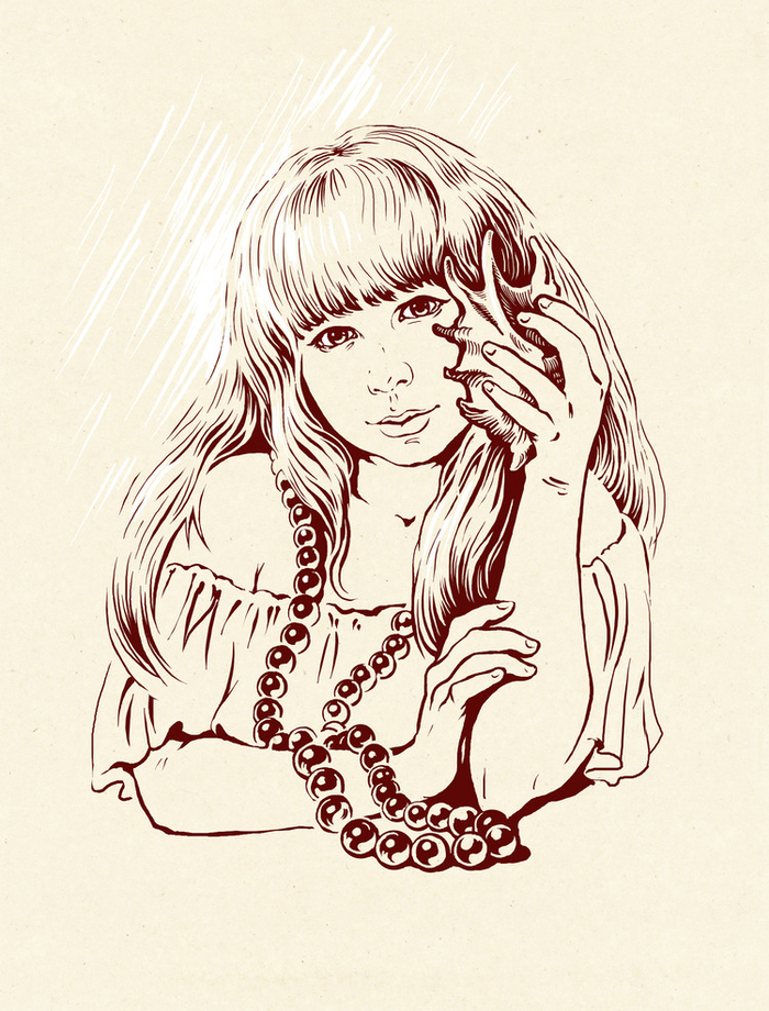 Девочка со стеклянными бусами