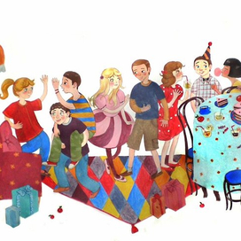 The illustration for children's  book, "Arman and the seven planets."