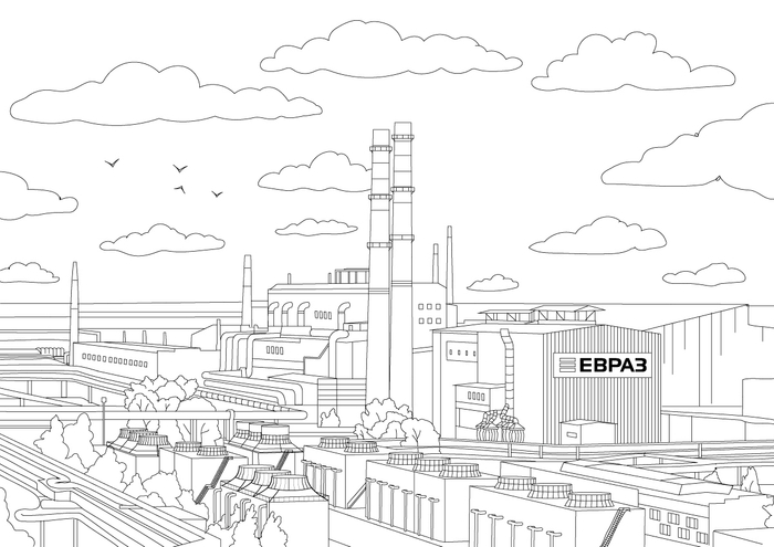 Книга-раскраска для завода Евраз.