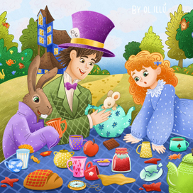 Иллюстрация к детской книге "Алиса в Стране чудес"