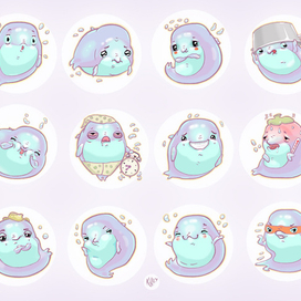 Стикеры "дельфины"