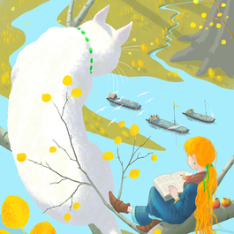 Октябрь. Про девочку и Большую белую кошку )