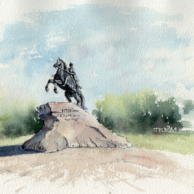 Петр I. Иллюстрация для путеводителя.