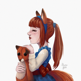 Иллюстрация девочки- лисички.
