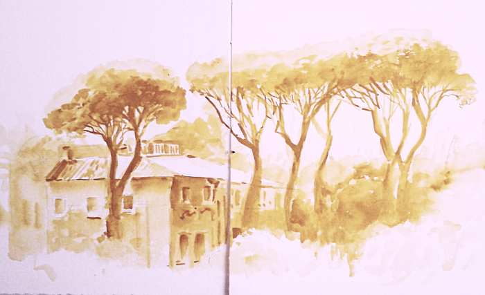 Пейзаж с пиниями. 