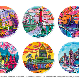 Иллюстрации для сувенирной продукции