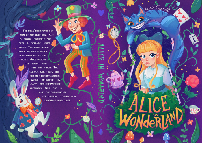 Обложка детской книги "Алиса в стране чудес"