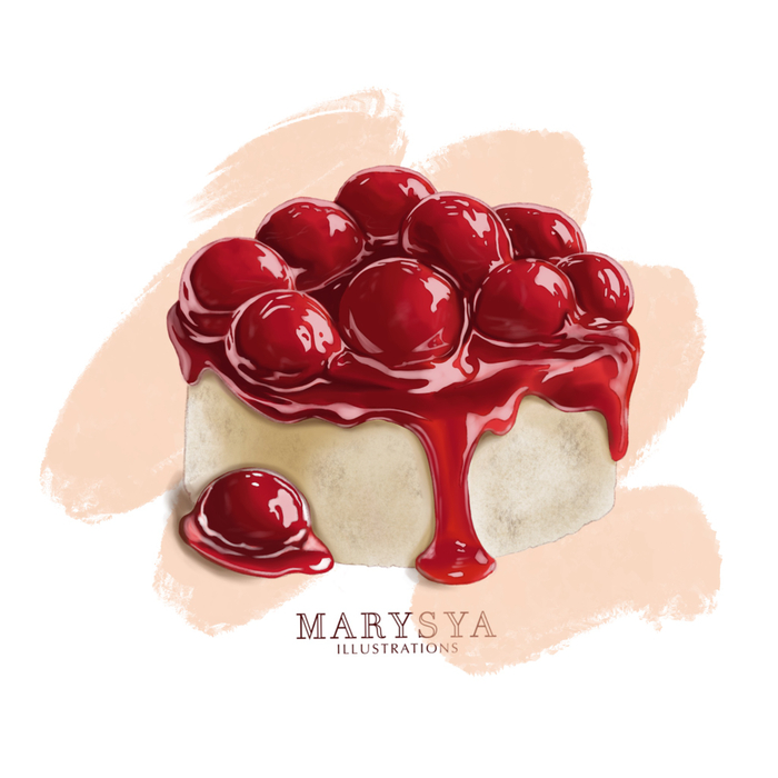 Творожный десерт с вишней